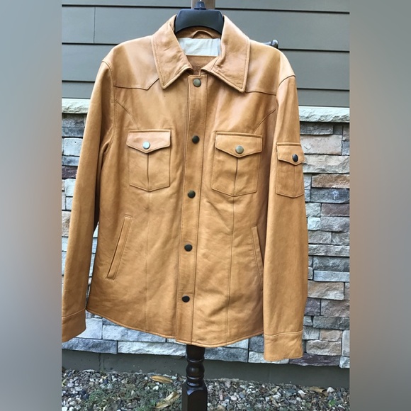 Murano leather jacket , soft and supple, butterscotch leather. Size M - Picture 1 of 11